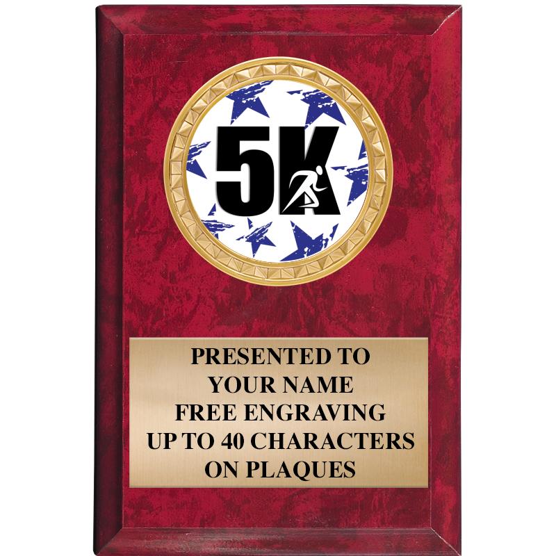 4" X 6" RED MBL INSERT PLQ