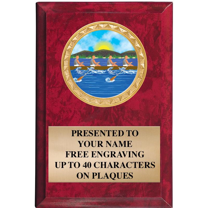 4" X 6" RED MBL INSERT PLQ