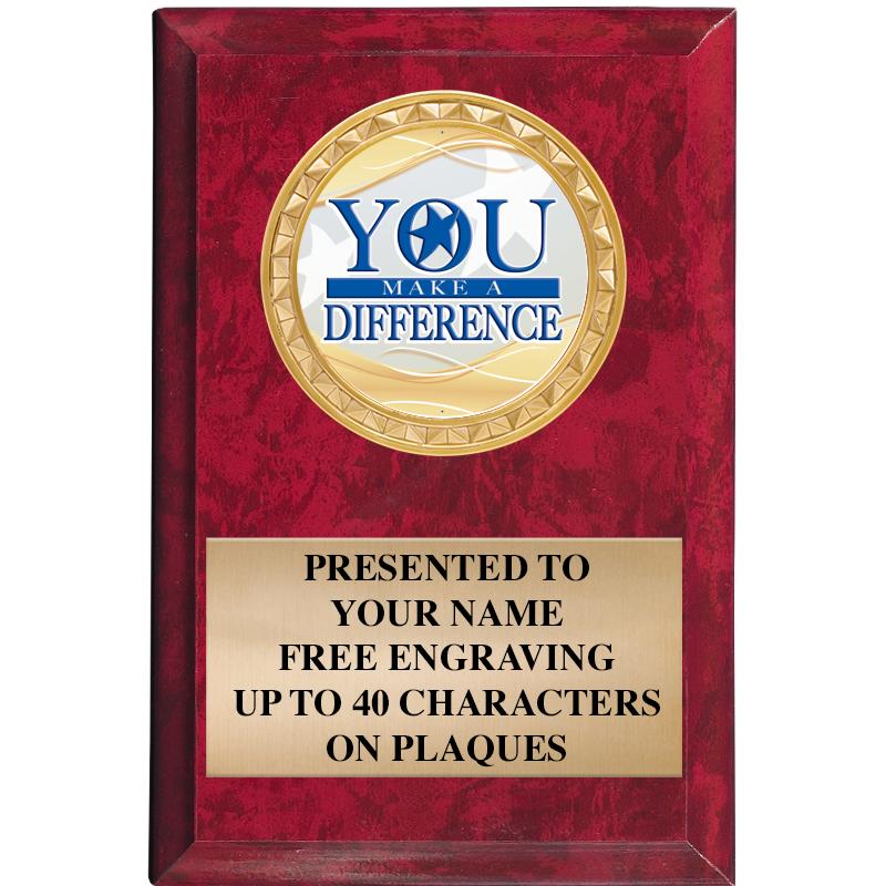 4" X 6" RED MBL INSERT PLQ