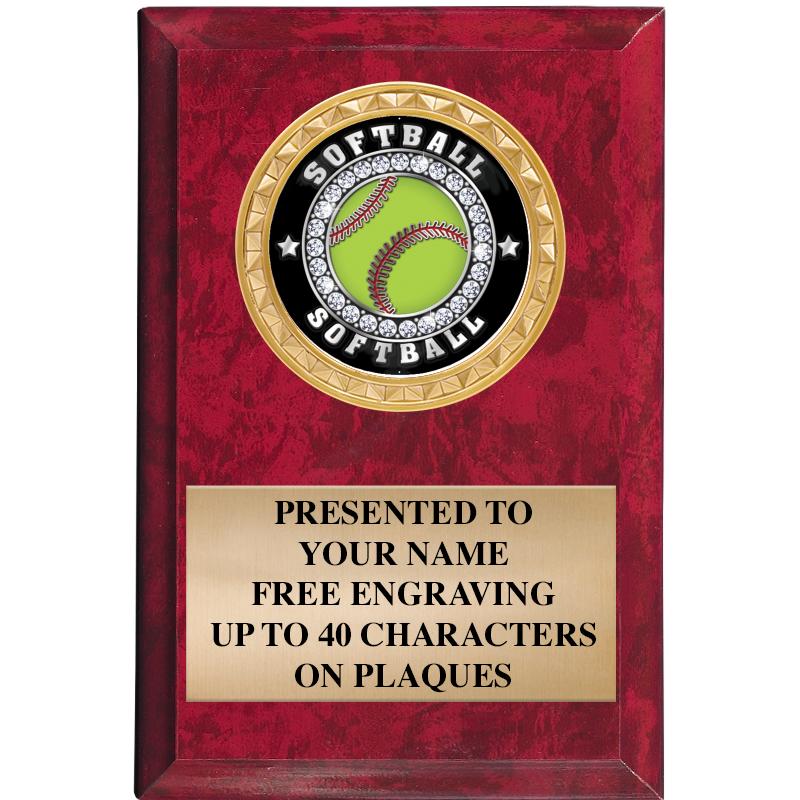 4" X 6" RED MBL INSERT PLQ