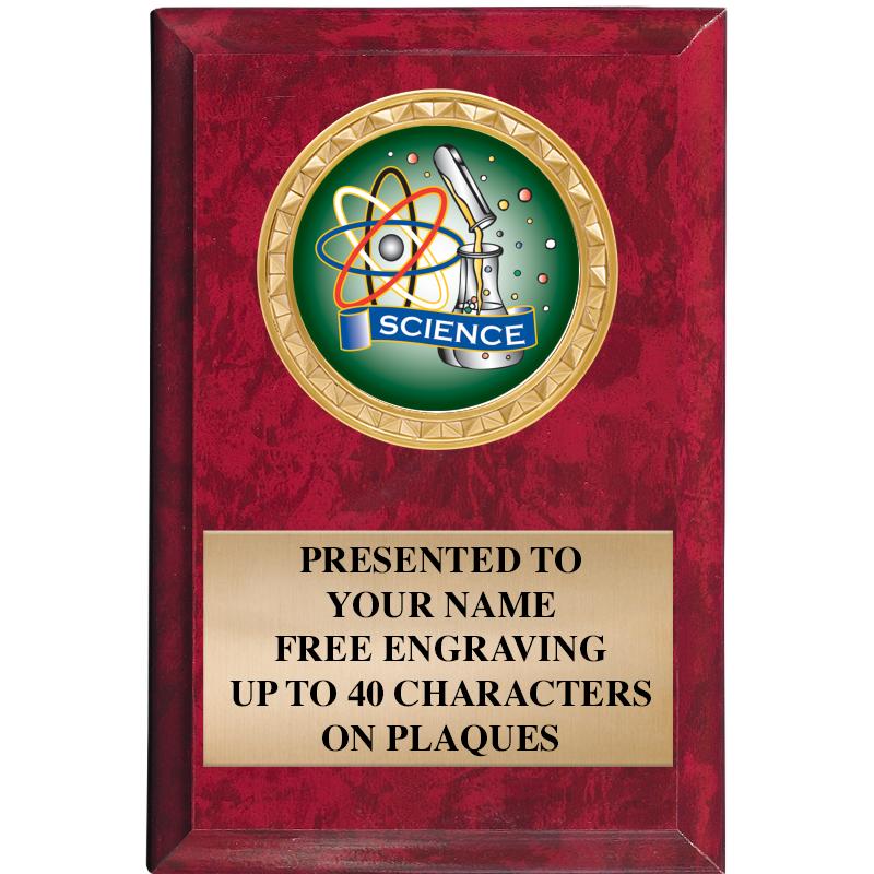 4" X 6" RED MBL INSERT PLQ