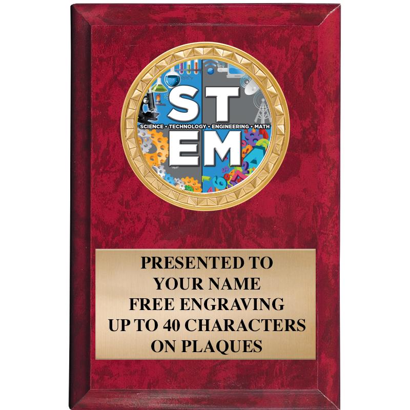 4" X 6" RED MBL INSERT PLQ