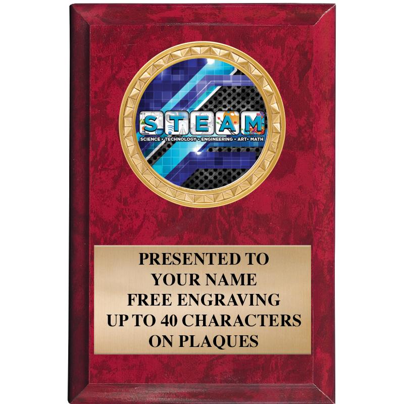 4" X 6" RED MBL INSERT PLQ