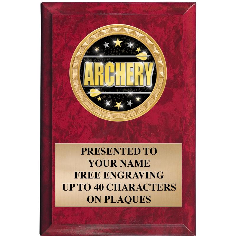 4" X 6" RED MBL INSERT PLQ