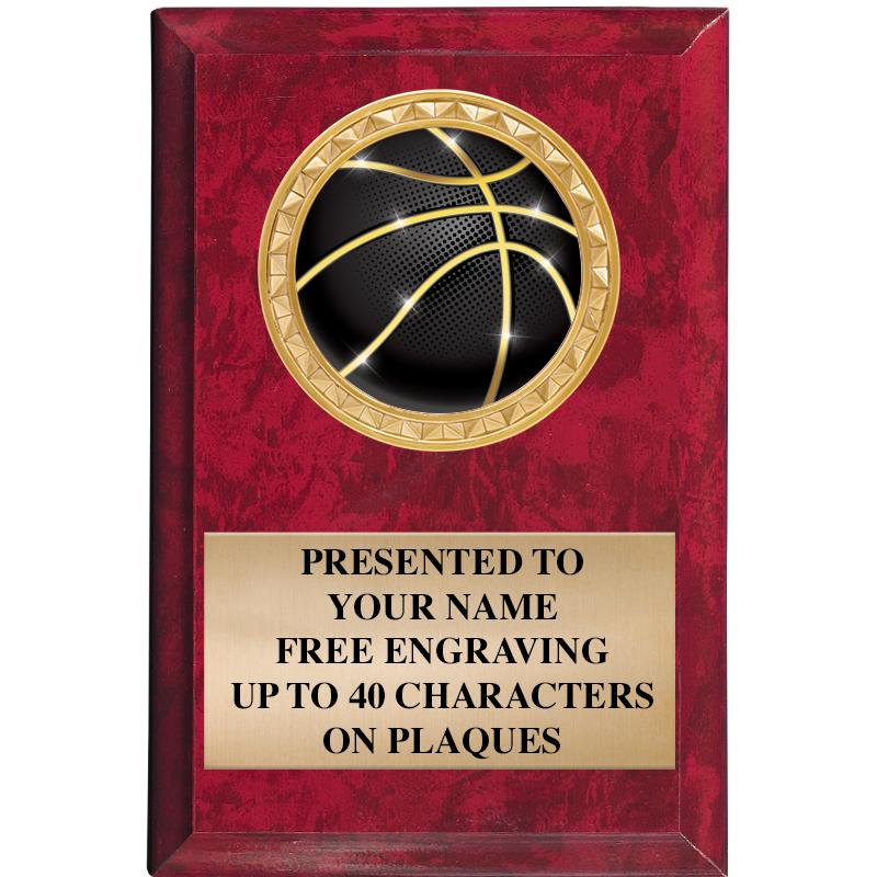 4" X 6" RED MBL INSERT PLQ