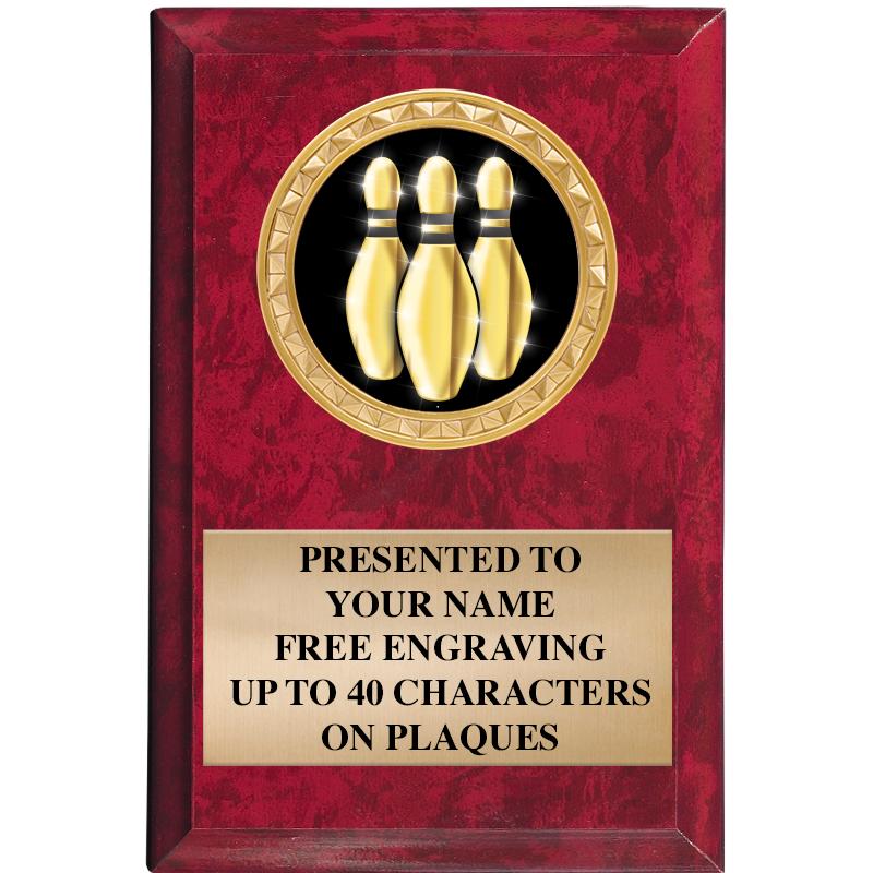 4" X 6" RED MBL INSERT PLQ