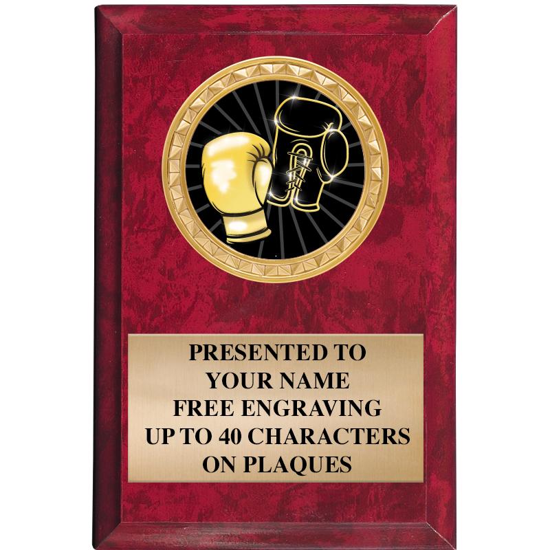 4" X 6" RED MBL INSERT PLQ