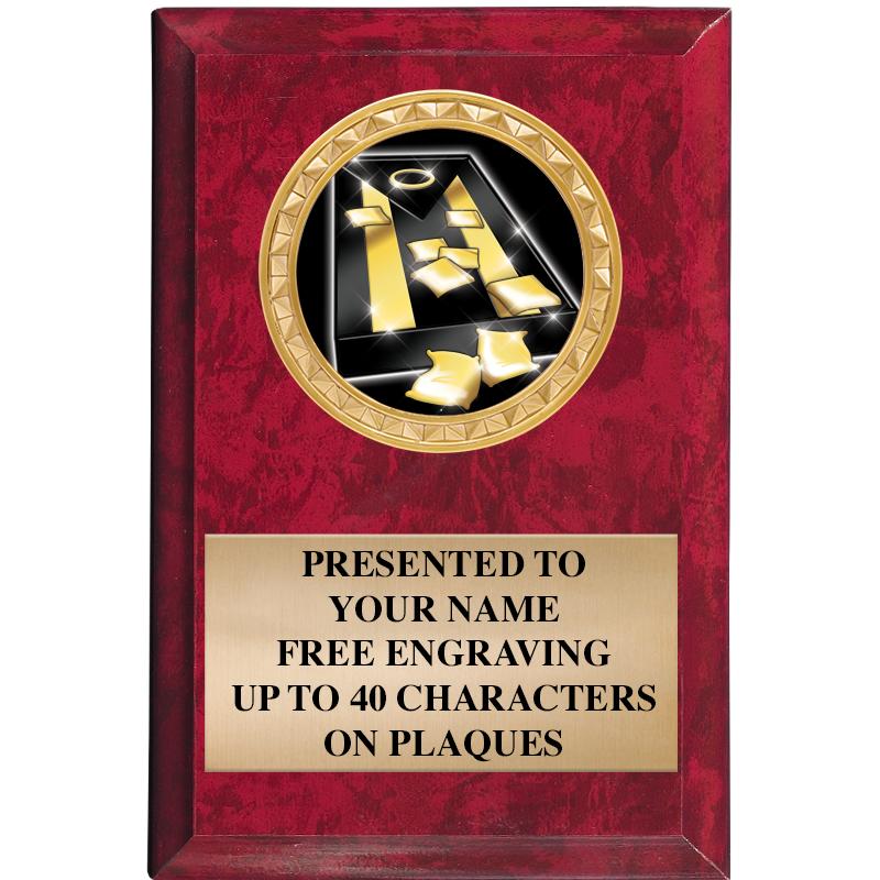 4" X 6" RED MBL INSERT PLQ