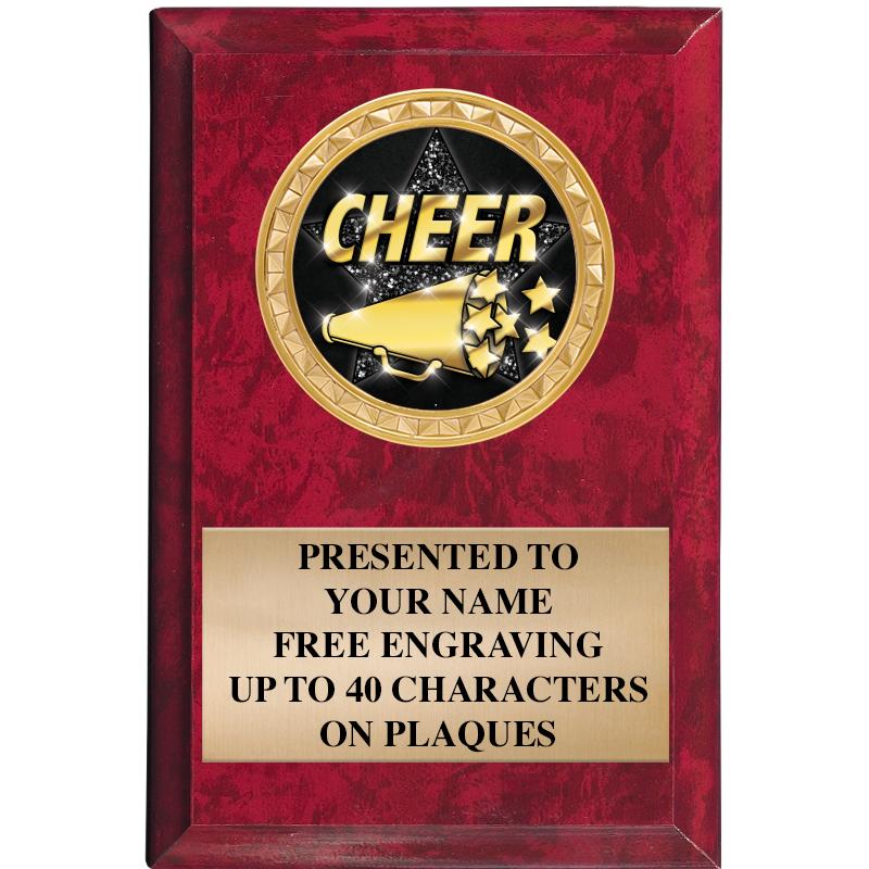 4" X 6" RED MBL INSERT PLQ