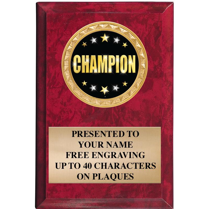 4" X 6" RED MBL INSERT PLQ