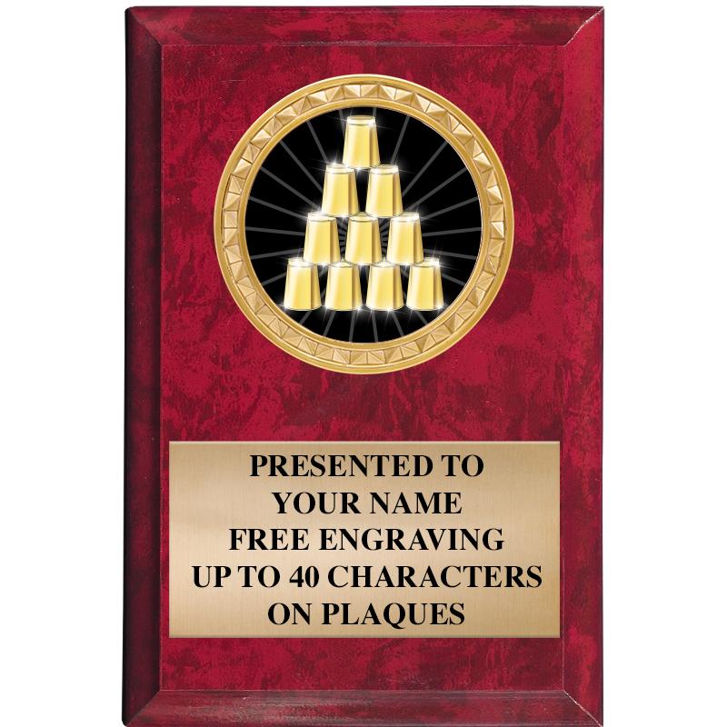 4" X 6" RED MBL INSERT PLQ