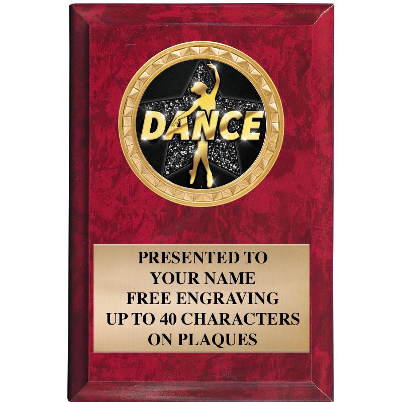 4" X 6" RED MBL INSERT PLQ