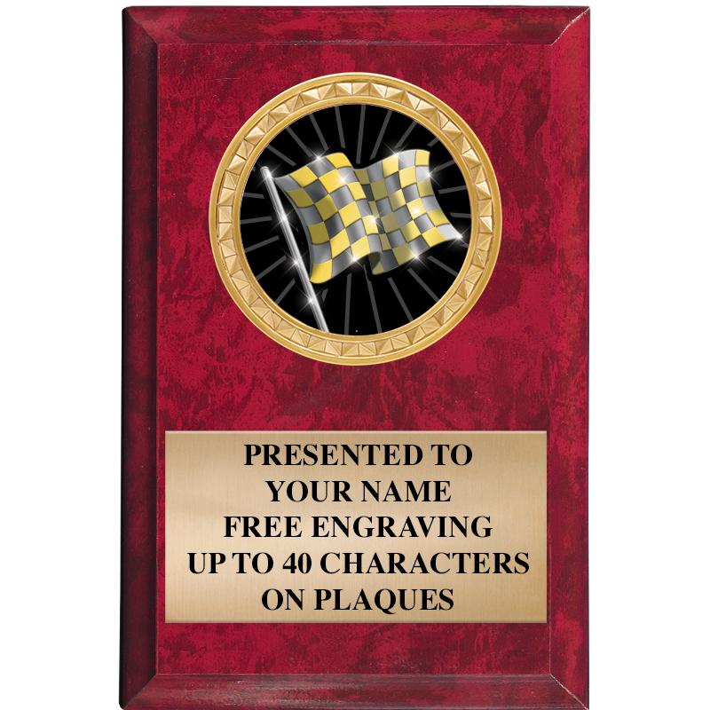 4" X 6" RED MBL INSERT PLQ