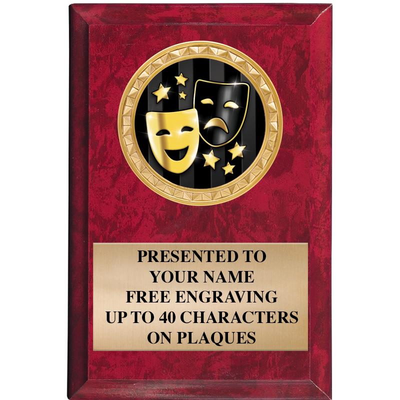 4" X 6" RED MBL INSERT PLQ