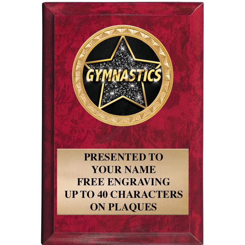 4" X 6" RED MBL INSERT PLQ