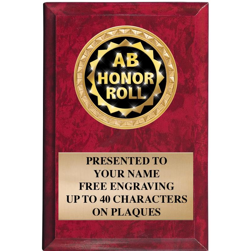 4" X 6" RED MBL INSERT PLQ