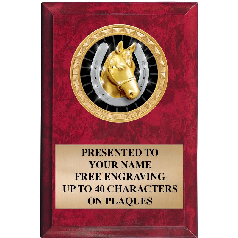 4" X 6" RED MBL INSERT PLQ