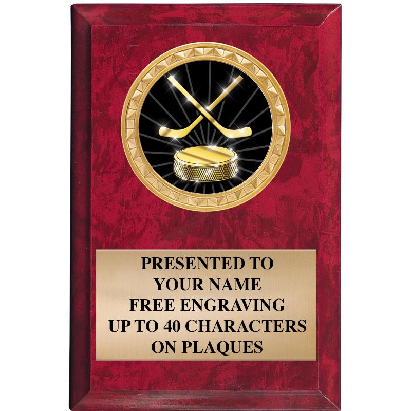 4" X 6" RED MBL INSERT PLQ