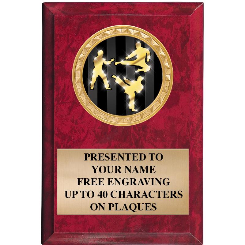 4" X 6" RED MBL INSERT PLQ