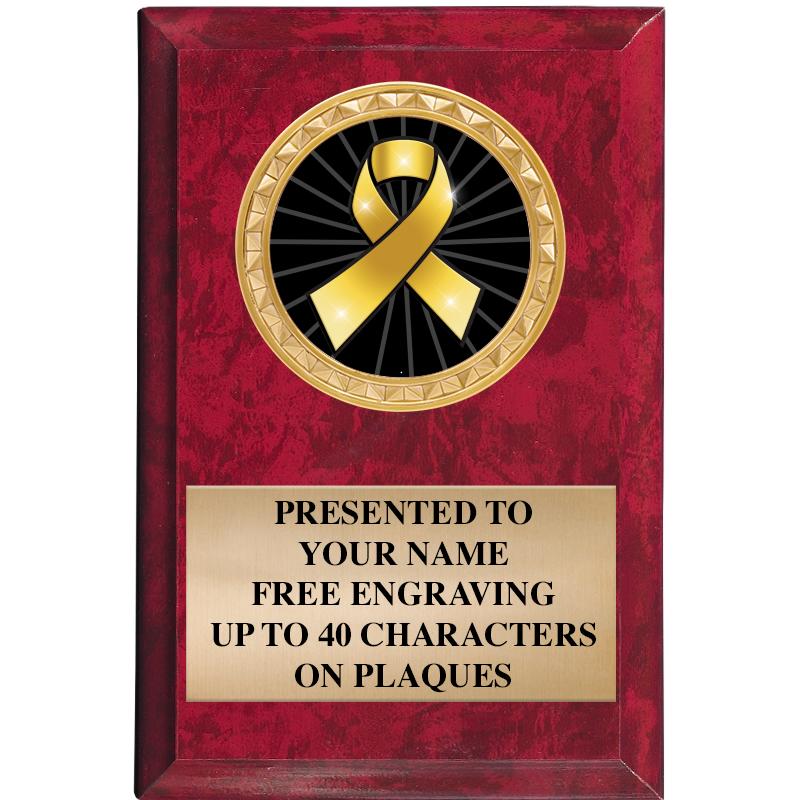 4" X 6" RED MBL INSERT PLQ