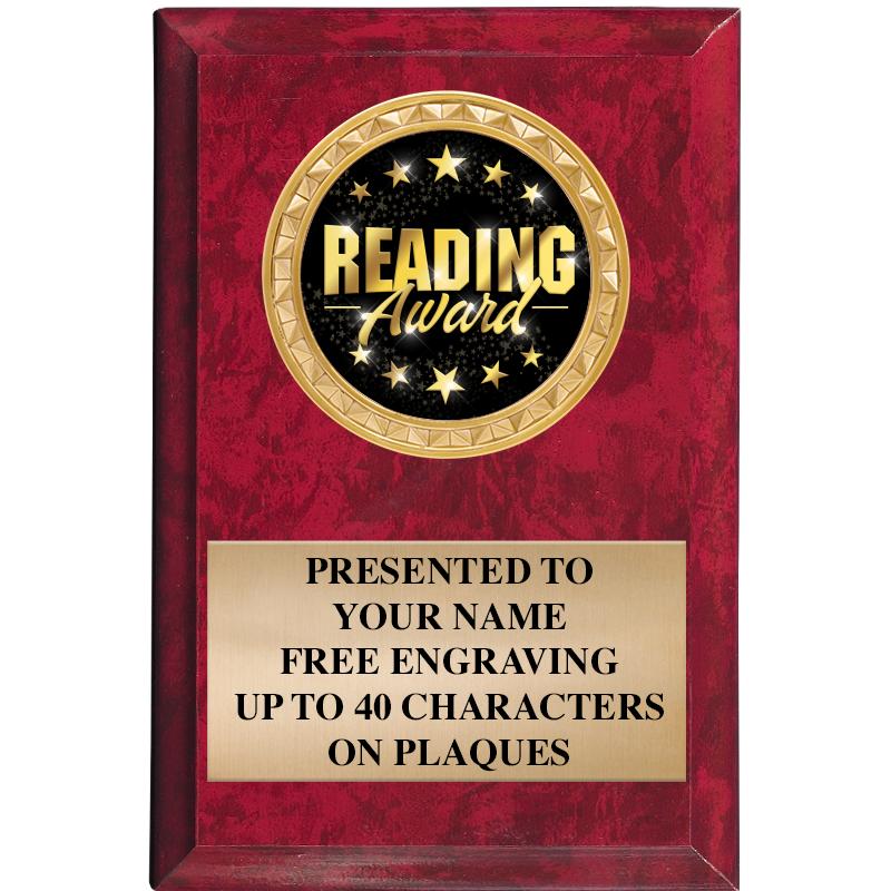 4" X 6" RED MBL INSERT PLQ