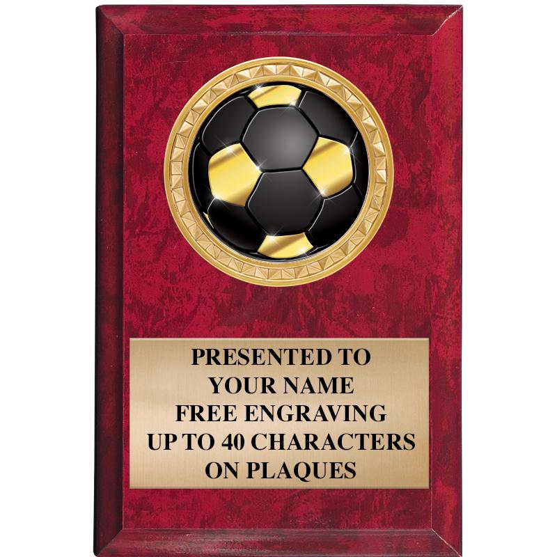 4" X 6" RED MBL INSERT PLQ