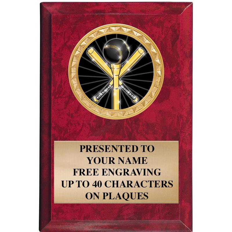 4" X 6" RED MBL INSERT PLQ