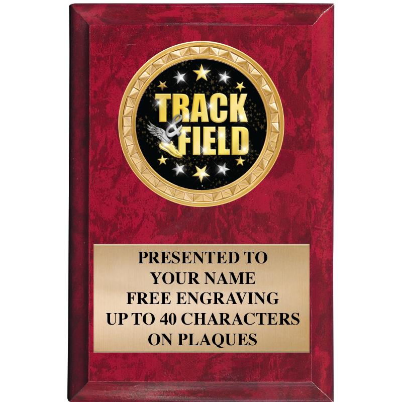 4" X 6" RED MBL INSERT PLQ