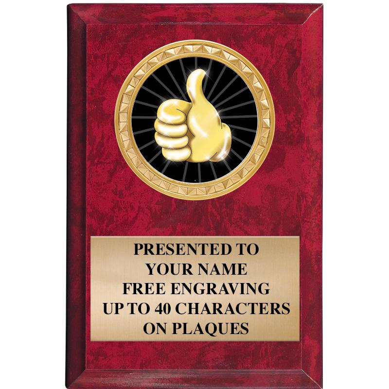 4" X 6" RED MBL INSERT PLQ