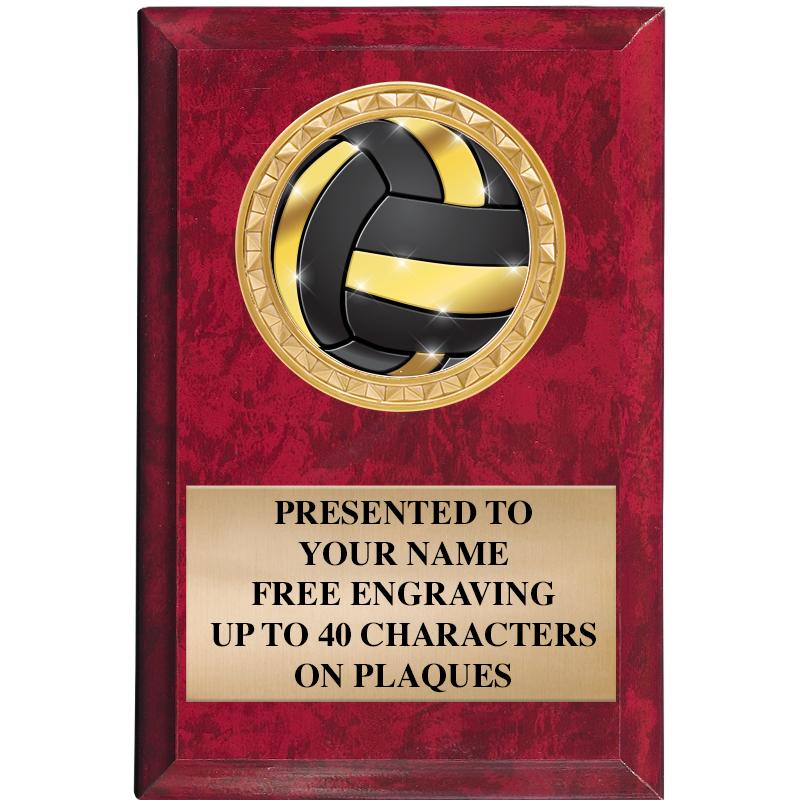 4" X 6" RED MBL INSERT PLQ