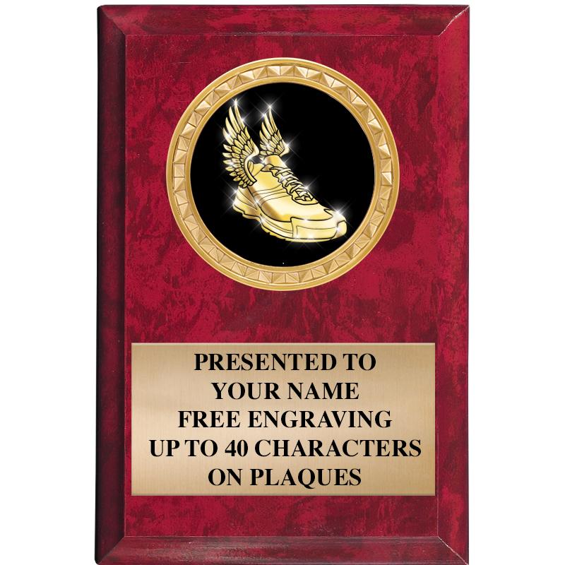 4" X 6" RED MBL INSERT PLQ