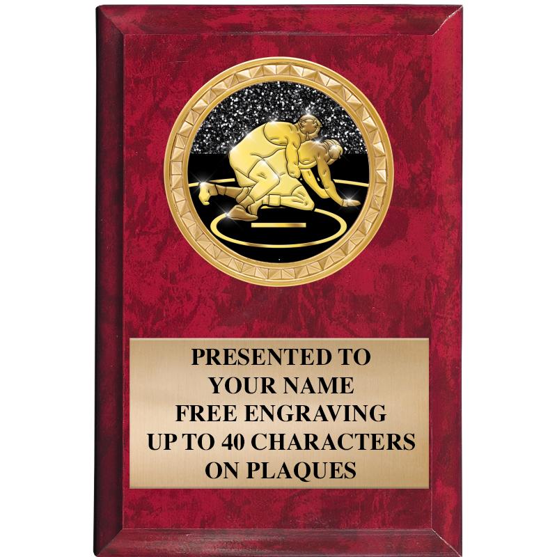 4" X 6" RED MBL INSERT PLQ