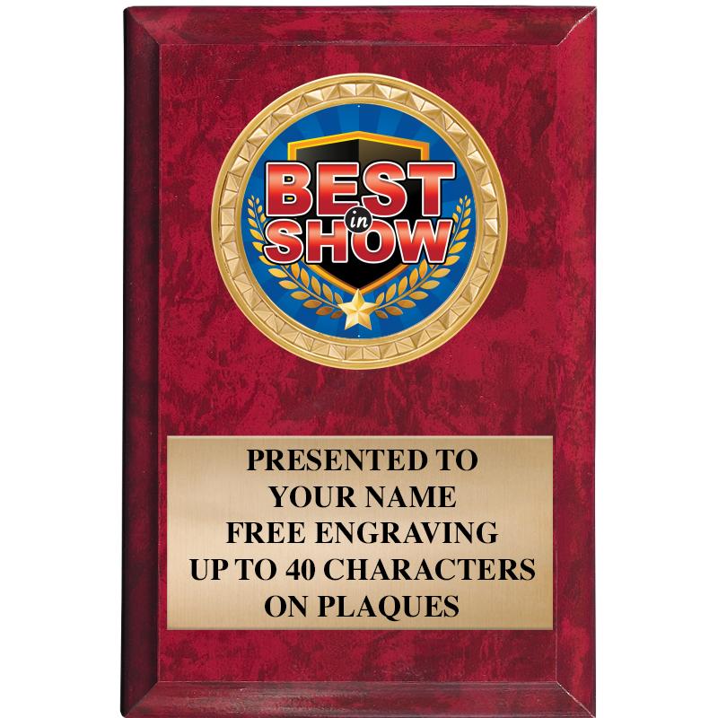 4" X 6" RED MBL INSERT PLQ