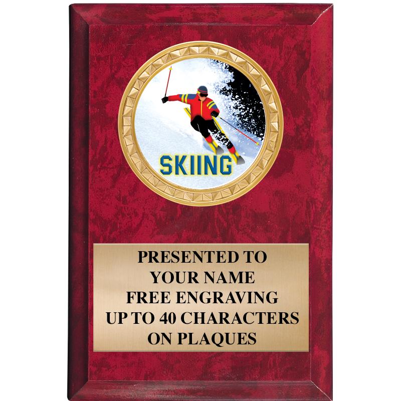 4" X 6" RED MBL INSERT PLQ