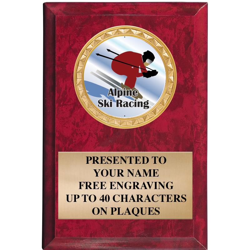 4" X 6" RED MBL INSERT PLQ