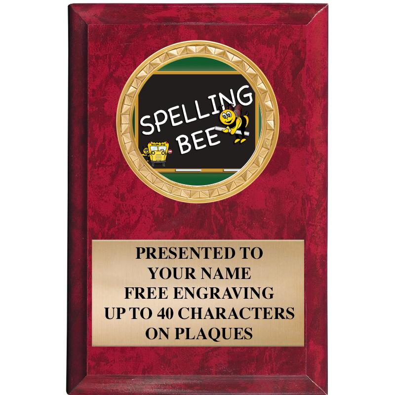 4" X 6" RED MBL INSERT PLQ