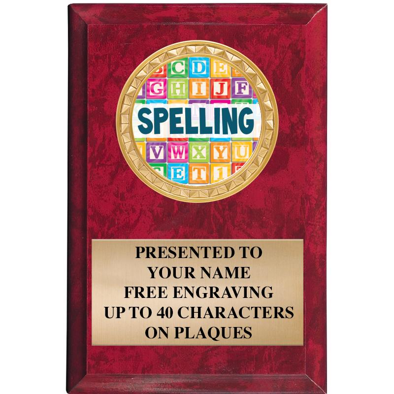 4" X 6" RED MBL INSERT PLQ