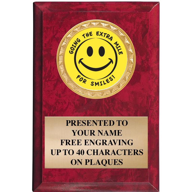 4" X 6" RED MBL INSERT PLQ