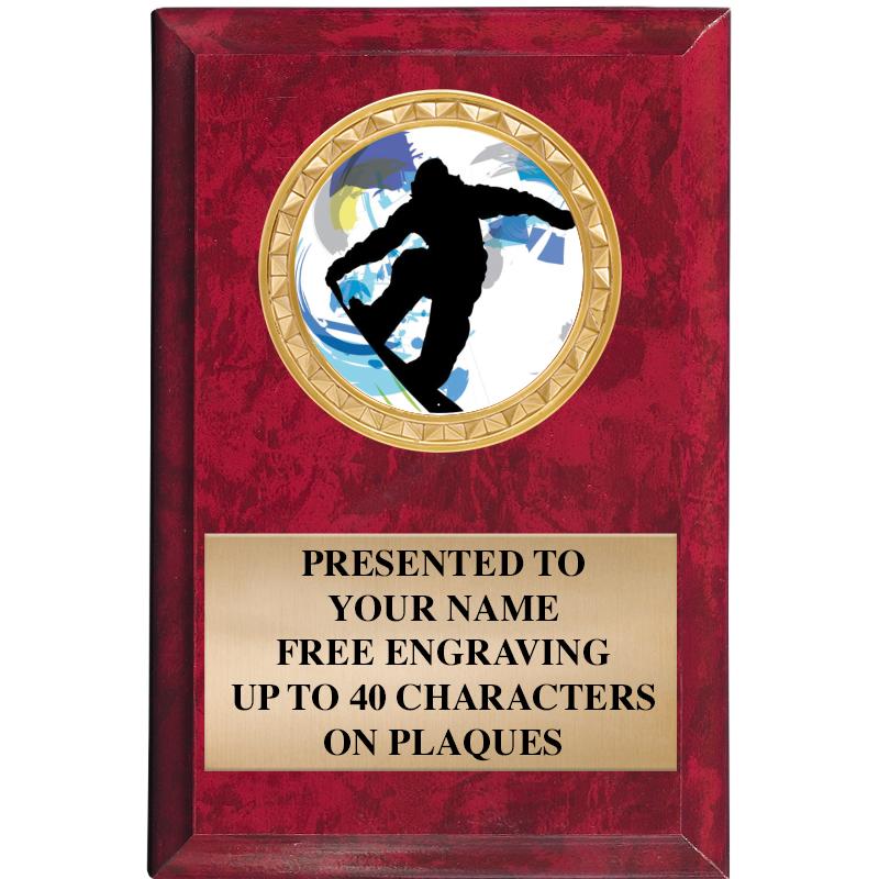 4" X 6" RED MBL INSERT PLQ