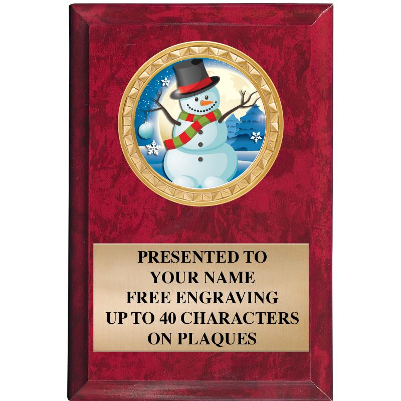 4" X 6" RED MBL INSERT PLQ