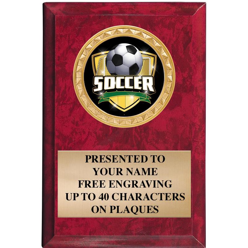 4" X 6" RED MBL INSERT PLQ