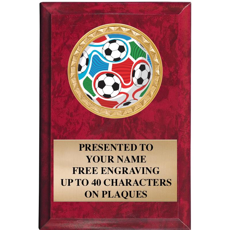 4" X 6" RED MBL INSERT PLQ