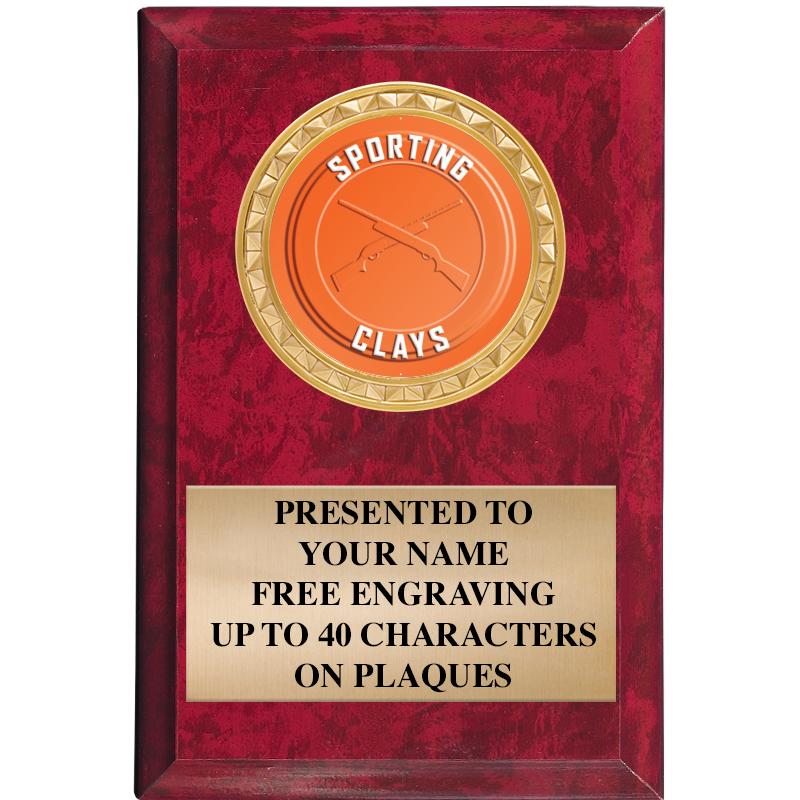 4" X 6" RED MBL INSERT PLQ