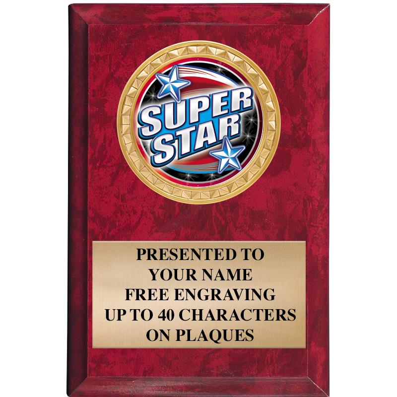 4" X 6" RED MBL INSERT PLQ