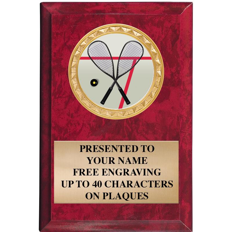 4" X 6" RED MBL INSERT PLQ