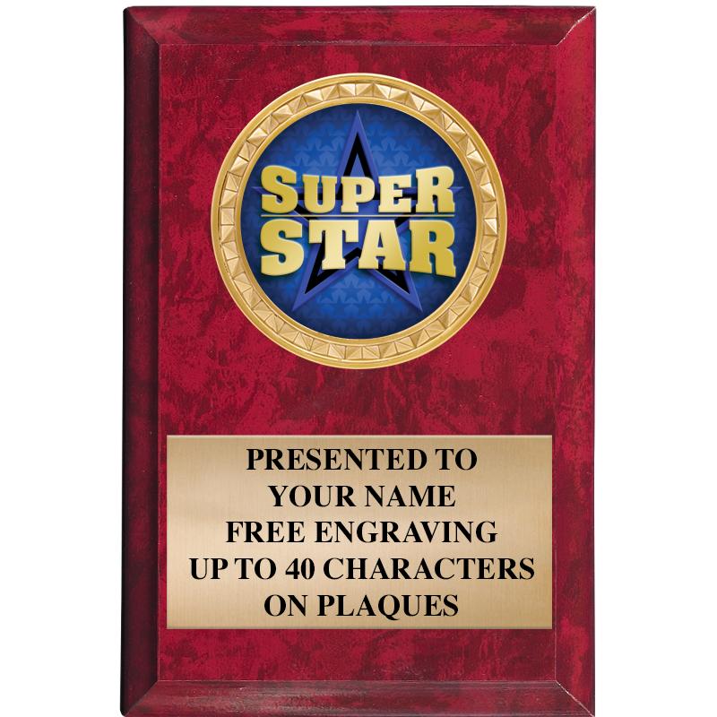 4" X 6" RED MBL INSERT PLQ