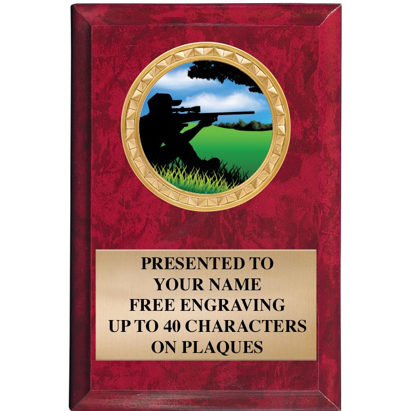 4" X 6" RED MBL INSERT PLQ