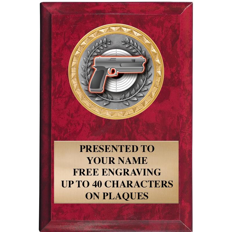 4" X 6" RED MBL INSERT PLQ