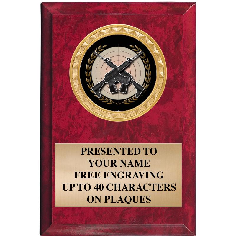 4" X 6" RED MBL INSERT PLQ