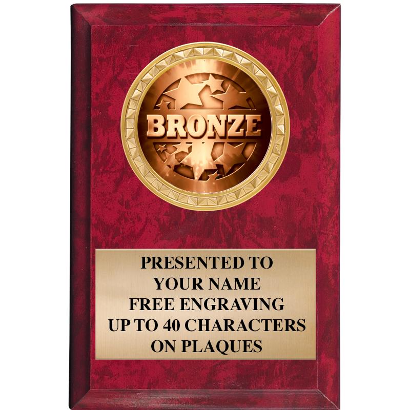 4" X 6" RED MBL INSERT PLQ